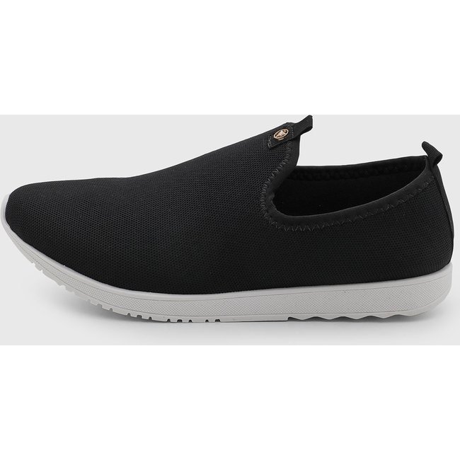Tênis Feminino VIA UNO Slip On Têxtil Preto