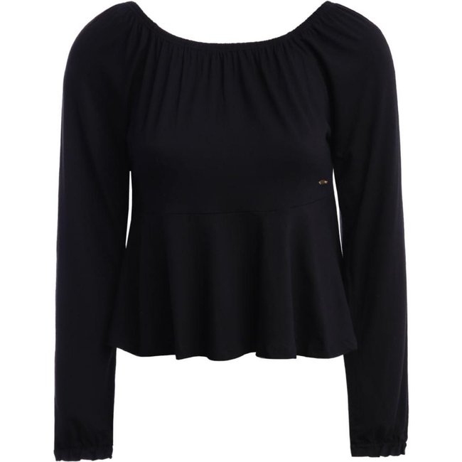 Blusa Ciganinha Manga Longa Feminina PRETO