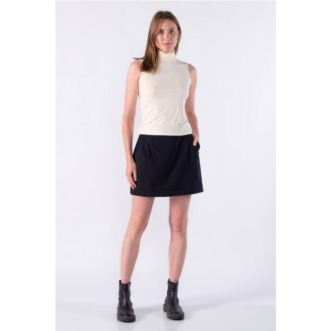 Blusa regata em malha gola alta Bege