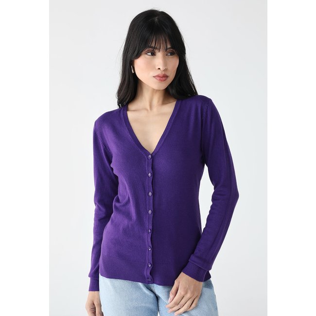 Cardigan Facinelli Liso Roxo