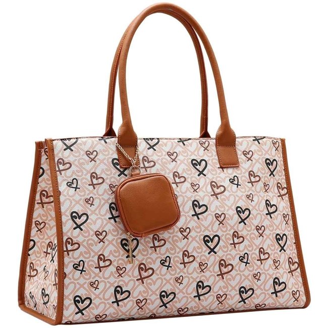 Bolsa Feminina Chenson Original Classic Heart Com Suporte Mala de Bordo Nude 3484988