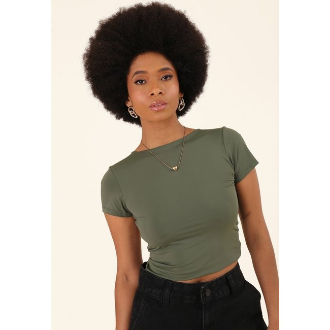 Blusa Em Poliamida Decote Costas