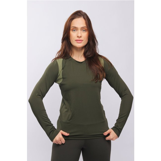1423193 - Blusa Manga Longa Sport Dry Fit Verde Oliva - Duna Casual