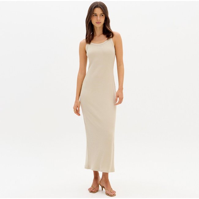 Vestido Super Mid Easy Lança Perfume Ou26 Bege Feminino