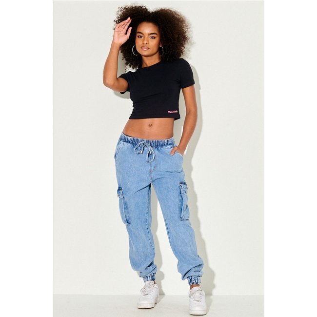 Calça Jeans Feminina Jogger Planet Girls Jeans Médio