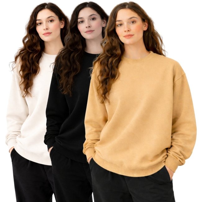 Kit 3 Blusa de Frio Moletom Sem Capuz Confortavel Macio Liso