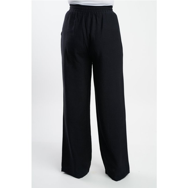 Calça Feminina Viscose Sh Fashion Pantalona Cintura Alta Cor Preta