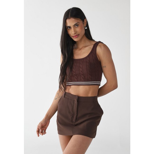 Top Tricot Fila Slim Uc Basic Marrom