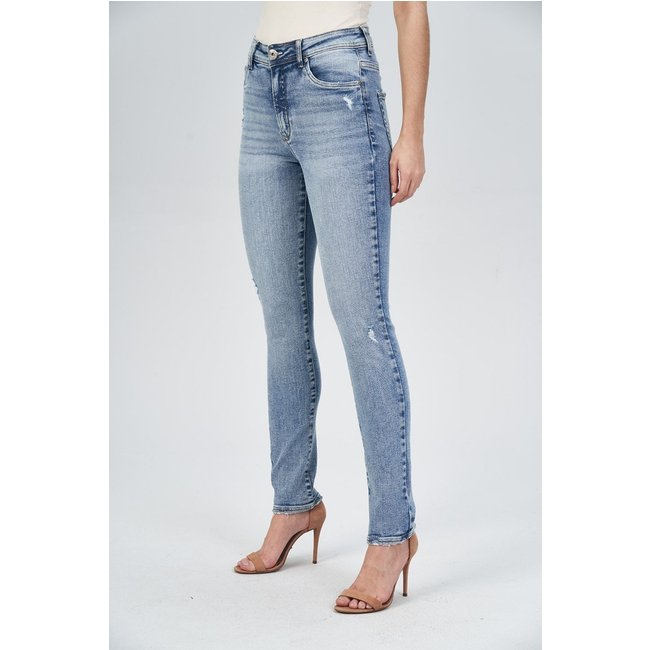 Calça Jeans Skinny Leve Puído Feminina Acostamento