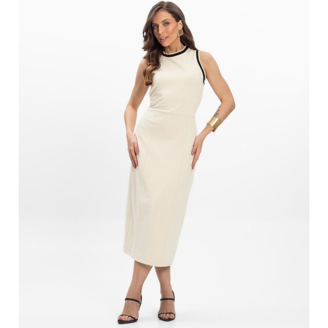Vestido Midi Piquet Verona Feminino Endless Bege