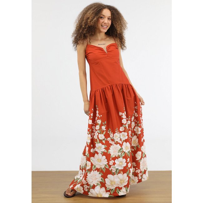Vestido Feminino FARM Estampa Floral Vermelho