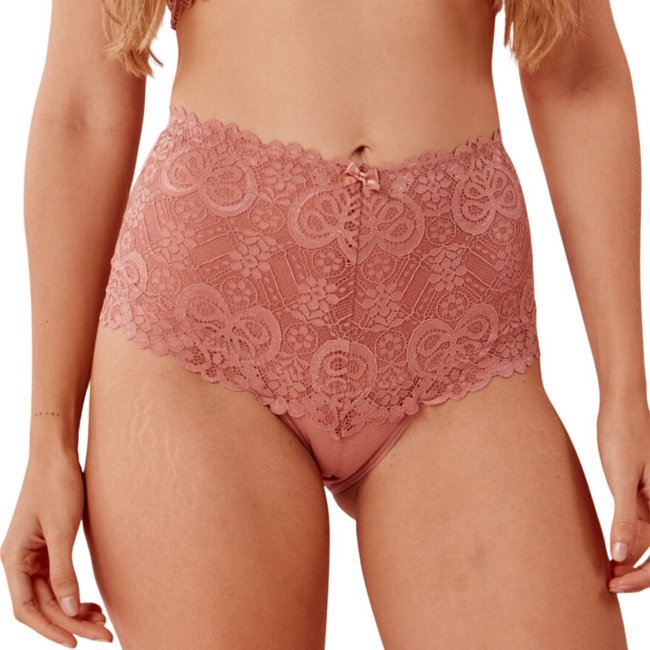 Calcinha Feminina Cintura Alta Rendada Em Cotton Pretty Paty