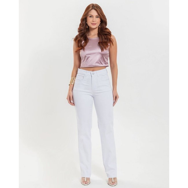 Calça Feminina - Reta - Black Jeans - Branca