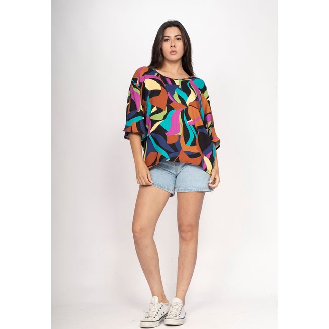 Blusa CabanaFree Morcego Ampla Tangará Estampa Aurora Urbana