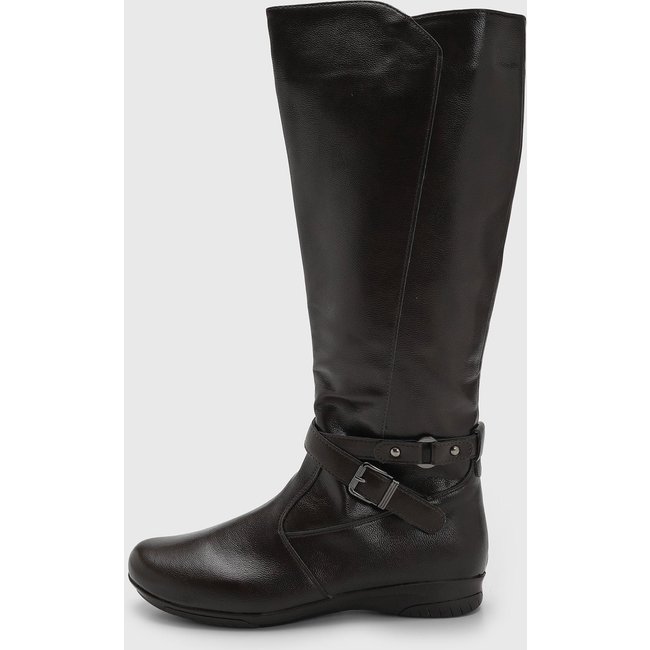 Bota Feminina Mooncity Faixa Fivela Café