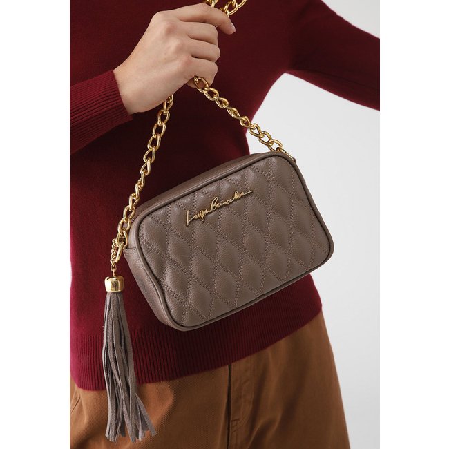 Bolsa Transversal Luiza Barcelos Alça Corrente Marrom
