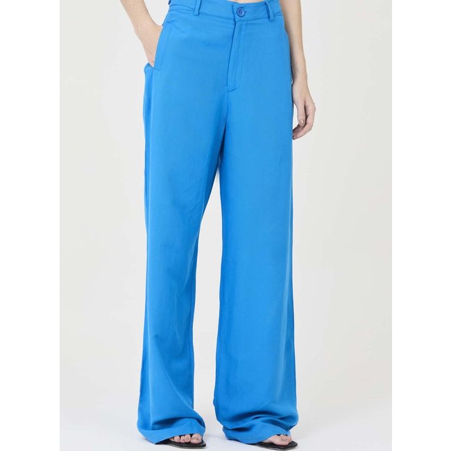 Calça Alfaiataria Reta Wide Leg Média Colcci CLC Azul Sorrento