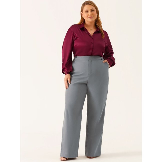 Calça Alfaiataria Wide Leg Cinza Beverly