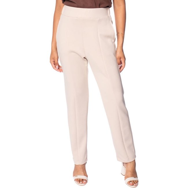 Calça Feminina Pellini Reta Cintura Alta Creme