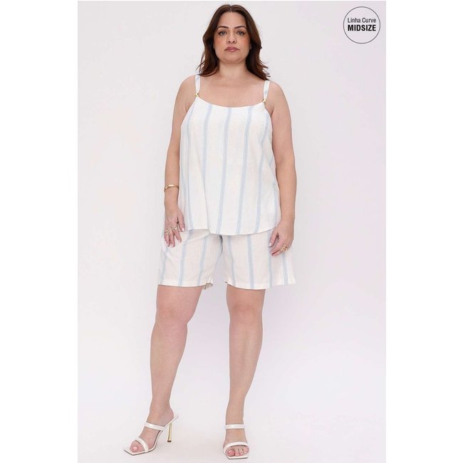 AGR SHORTS LISTRADO MAIS GATA AZUL AURA Gatabakana