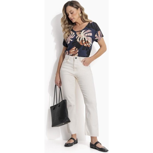 Calça Em Jeans Off White Quintess