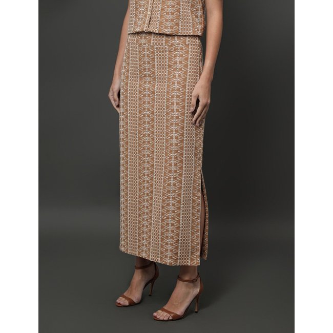 Saia Midi de Laise Calvin Klein - Caqui Medio Calvin Klein Jeans
