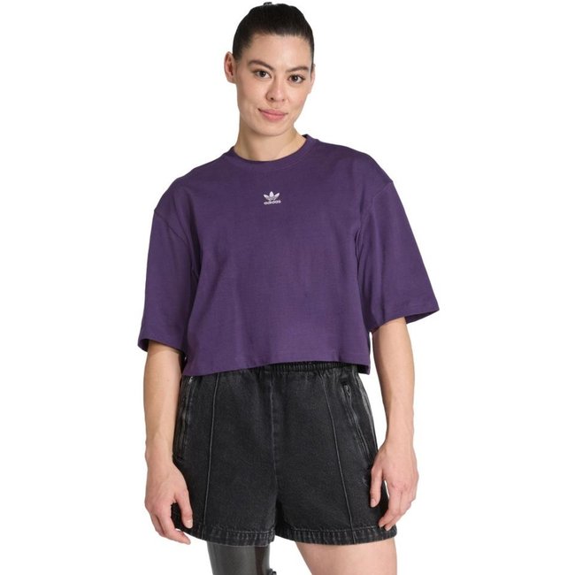 Camiseta Cropped Essentials adidas Originals Roxo