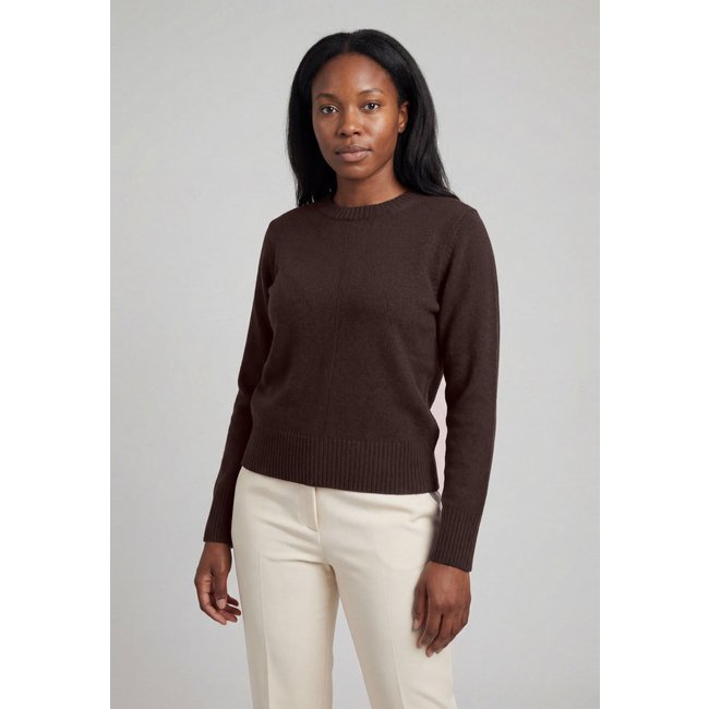 Blusa Tricot Feminina Facinelli Gola Careca Marrom