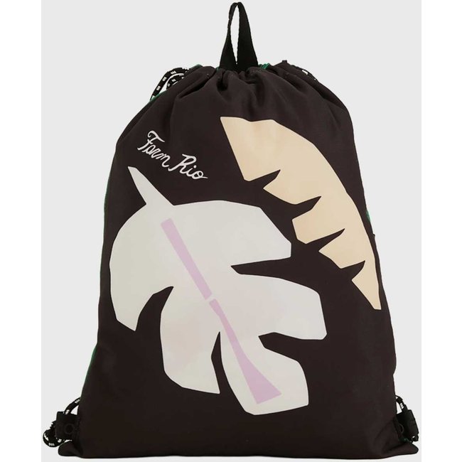 Mochila Feminina FARM Praiana Lenço Brasil Estampada Preta