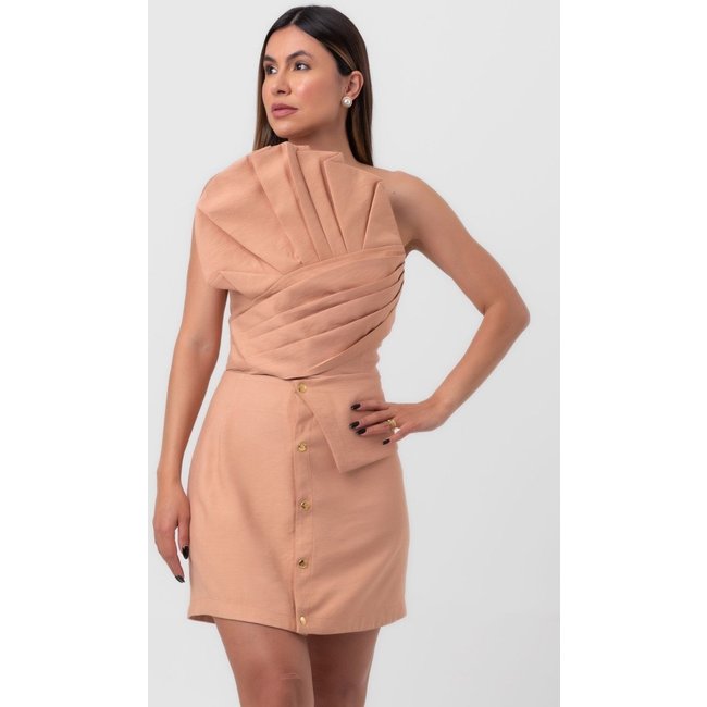 Blusa cropped caracol bege labrava