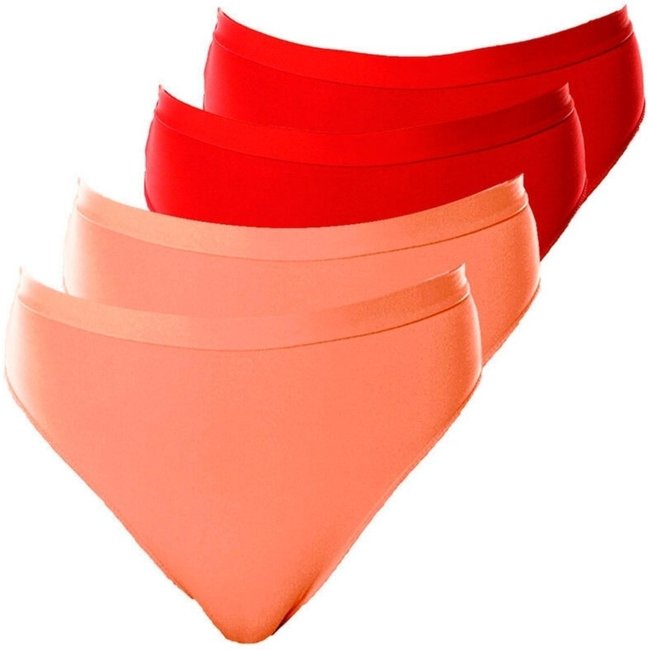 Kit com 4 Calcinhas Alta Pele de Seda Demillus 26826 Vermelho