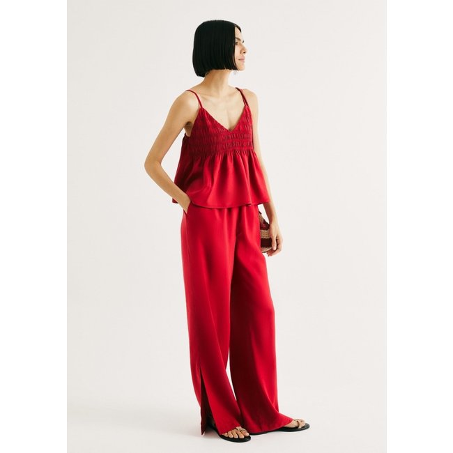 Calça Feminina Reta Em Peach Touch Hering