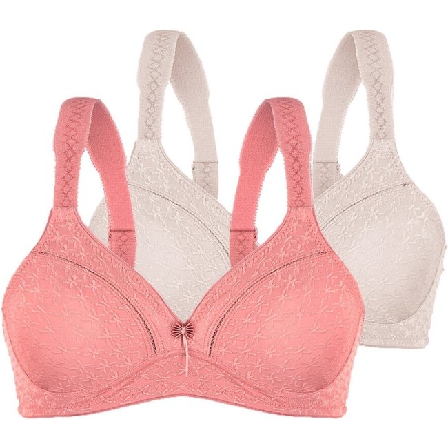 Kit com 2 Sutiãs sem Aro e sem Bojo Duloren 111248 Taça B Rosa