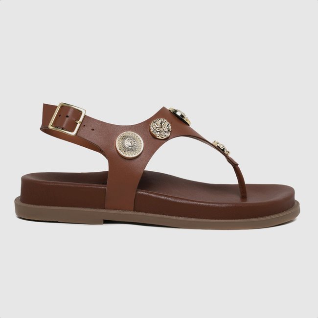 Sandália Papete Feminina Amarena Terra Detalhe Boho Chic