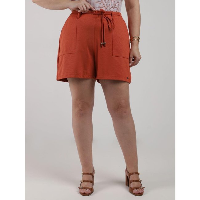 Bermuda Ponto Roma Plus Size Feminina MARROM