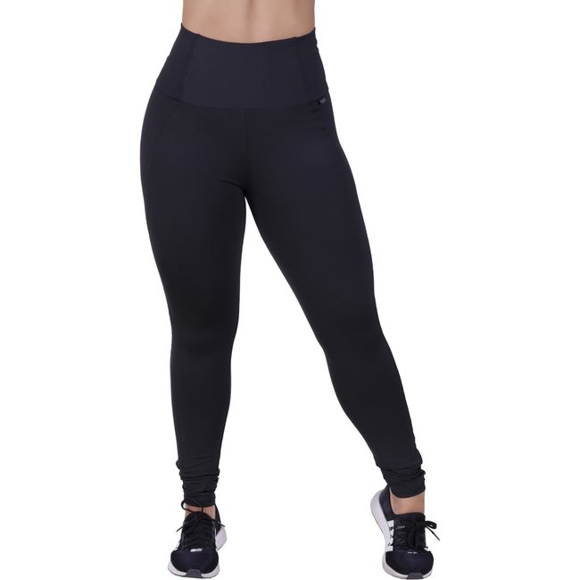 Calça Legging Com Cos Alto Preto St Madame