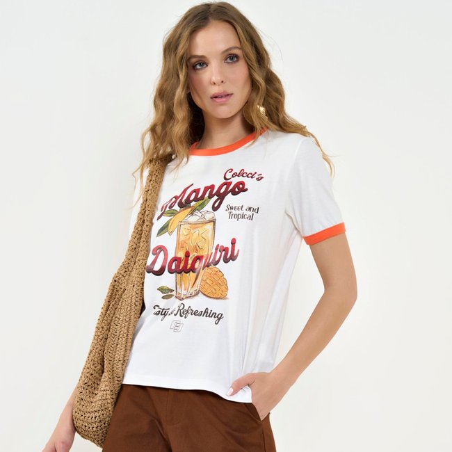 Camiseta Colcci Mango Av26 Off White Feminino