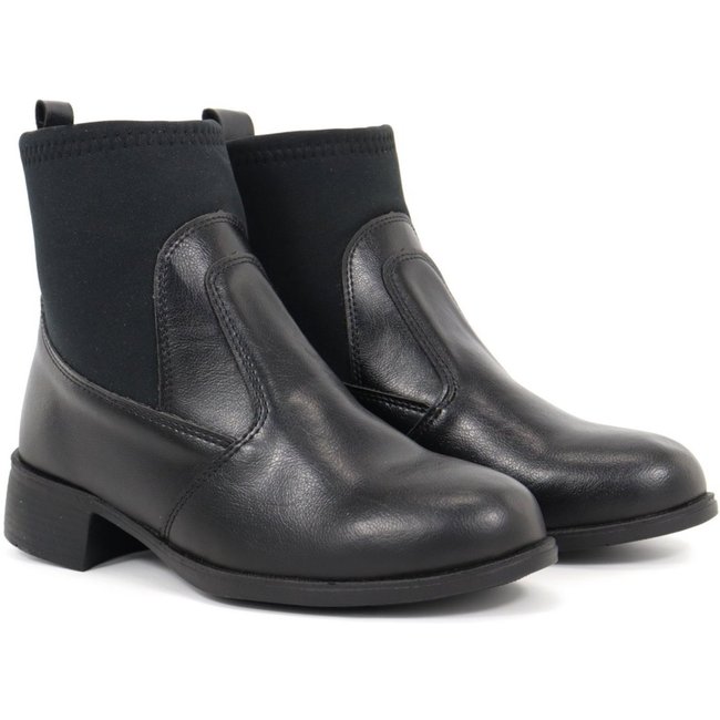 Bota Feminina Cano Curto Salto Baixo 4001 Preto