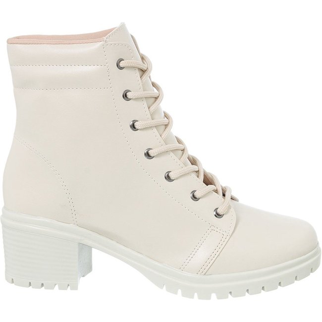 Bota Coturno Feminina Cano Baixo Tratorada Salto Confortável Off White