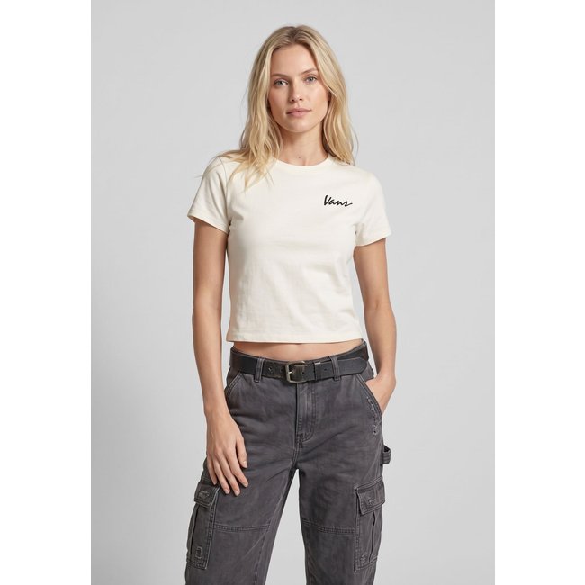 Camiseta Feminina Vans Classic Script Baby Tee Branca