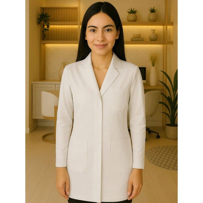 Jaleco Feminino Ariela Manga Longa Dra Maia Offwhite