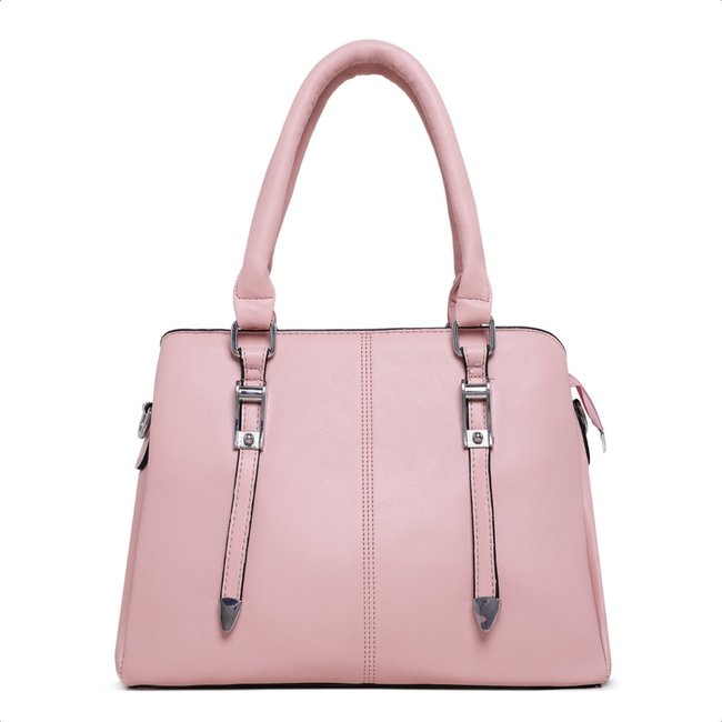 Bolsa De Mão Feminina Alça Transversal Couro Luxuosa Moderna Marfim editar anúncio Rosa