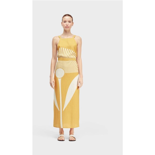 Vestido avental sunflower OSKLEN