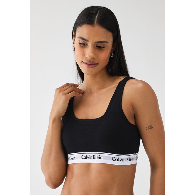 Top Calvin Klein Underwear Ajustada Regata Modern Cotton Preto