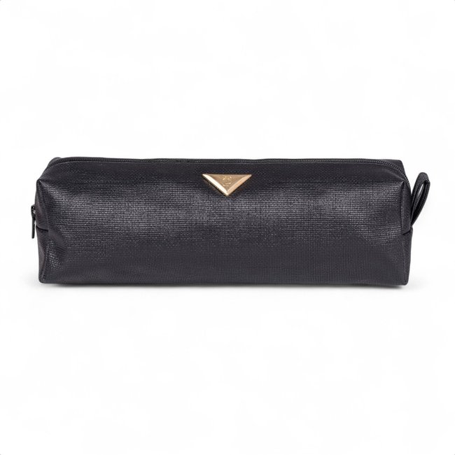 Bolsa Nécessaire Feminina Domidona Média Funcional Trama Natural Preta