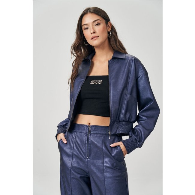 Jaqueta Bomber Sublime PU Feminina Acostamento