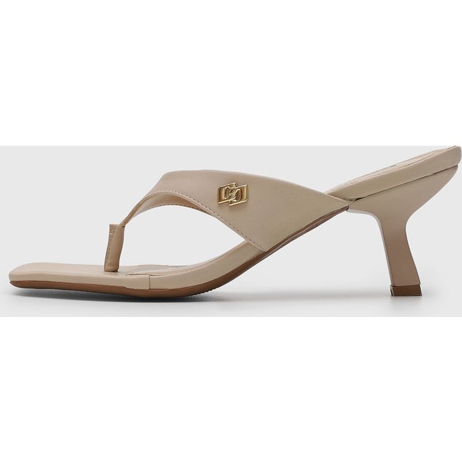Sandália Feminina Colcci Salto Médio Quadrado Off-White