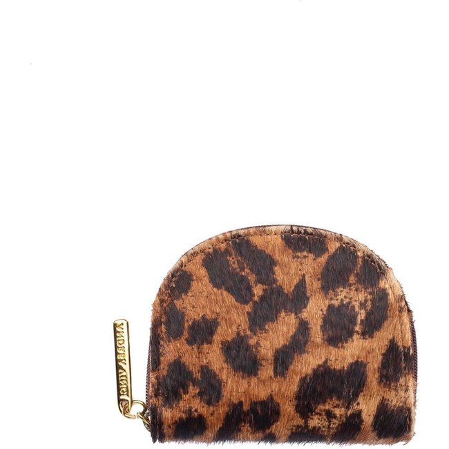Mini carteira feminina de couro estampado Ayla - Whisky