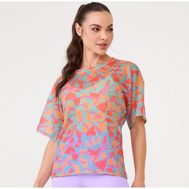 Blusão de Tule Estampa Vibrant Com Fita de Silicone Donna Carioca
