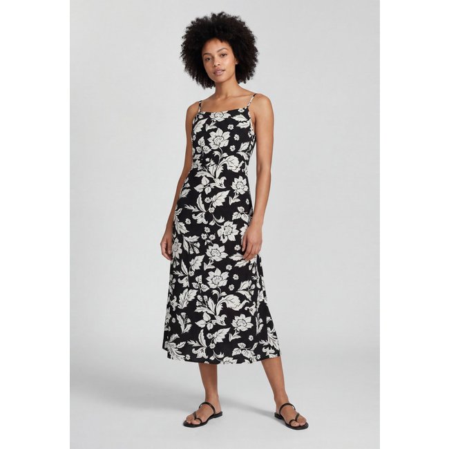 Vestido Mango Midi Floral Preto